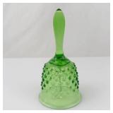 Fenton Art Glass Green Hobnail Bell - Vintage Collectible Glass Decor