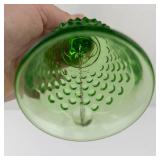 Fenton Art Glass Green Hobnail Bell - Vintage Collectible Glass Decor