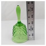 Fenton Art Glass Green Hobnail Bell - Vintage Collectible Glass Decor