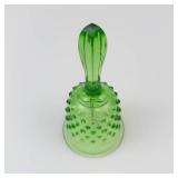 Fenton Art Glass Green Hobnail Bell - Vintage Collectible Glass Decor