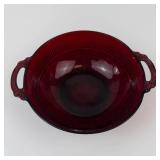 Anchor Hocking Coronation Royal Ruby Red Glass Serving Bowl with Handles