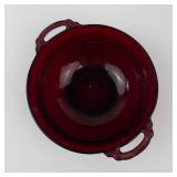Anchor Hocking Coronation Royal Ruby Red Glass Serving Bowl with Handles