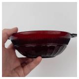 Anchor Hocking Coronation Royal Ruby Red Glass Serving Bowl with Handles