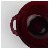 Anchor Hocking Coronation Royal Ruby Red Glass Serving Bowl with Handles