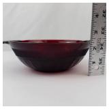Anchor Hocking Coronation Royal Ruby Red Glass Serving Bowl with Handles