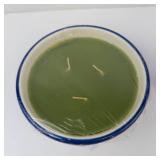 Homes For Living Assorted Decor - Ceramic Floral Bowl with Green Wax Candle (Lot of 3)