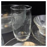 Dorset Pink Rose Stem Glassware Dining Set - Assorted Pieces