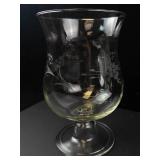 Giant Jumbo Cocktail Champagne Glass & Etched Glass Footed Vase (Lot of 2)
