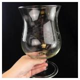 Giant Jumbo Cocktail Champagne Glass & Etched Glass Footed Vase (Lot of 2)