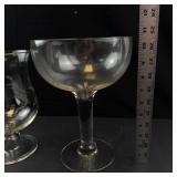 Giant Jumbo Cocktail Champagne Glass & Etched Glass Footed Vase (Lot of 2)