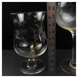 Giant Jumbo Cocktail Champagne Glass & Etched Glass Footed Vase (Lot of 2)