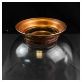 Princess House Mid-Century Modern Crystal Salad Bowl with Copper Pedestal Base