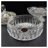 Crystal Glass 3-Piece Set - Lidded Dish, Pedestal Bowl & Bowl