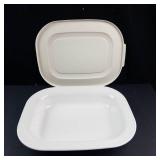 Corning Casual Elegance Oval Covered Casserole Dish with Rubber Lid