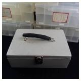 Lot of 5 Plano Double-Sided Storage Containers & Metal Cash Box with Keys