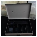 Lot of 5 Plano Double-Sided Storage Containers & Metal Cash Box with Keys