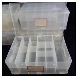 Lot of 5 Plano Double-Sided Storage Containers & Metal Cash Box with Keys
