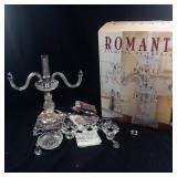 Crystal Clear Industries Romantica 16in 3-Light Candelabra - Missing One Piece -Comes as Is.