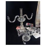 Crystal Clear Industries Romantica 16in 3-Light Candelabra - Missing One Piece -Comes as Is.