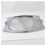 Milbern Creations Vintage Chrome Serving Tray with Decorative Handles (1960s)