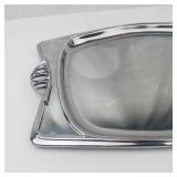 Milbern Creations Vintage Chrome Serving Tray with Decorative Handles (1960s)