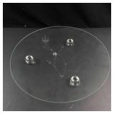 Princess House Heritage Etched Crystal Footed Serving Plate - Four Feet