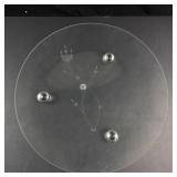 Princess House Heritage Etched Crystal Footed Serving Plate - Four Feet