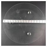 Princess House Heritage Etched Crystal Footed Serving Plate - Four Feet
