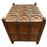 Antique Indian Carved Wood Dowry Chest