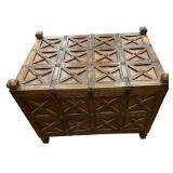 Antique Indian Carved Wood Dowry Chest