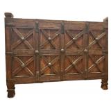 Antique Indian Carved Wood Dowry Chest