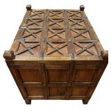 Antique Indian Carved Wood Dowry Chest