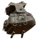 Milwaukee Leather SH57402ZB Black Medium Zip-Off PVC Throw Over Riveted Motorcycle Saddlebag