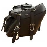 Milwaukee Leather SH57402ZB Black Medium Zip-Off PVC Throw Over Riveted Motorcycle Saddlebag