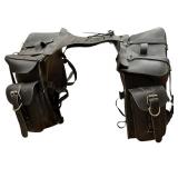 Milwaukee Leather SH57402ZB Black Medium Zip-Off PVC Throw Over Riveted Motorcycle Saddlebag