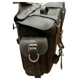 Milwaukee Leather SH57402ZB Black Medium Zip-Off PVC Throw Over Riveted Motorcycle Saddlebag