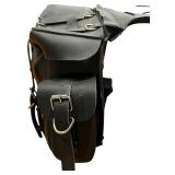 Milwaukee Leather SH57402ZB Black Medium Zip-Off PVC Throw Over Riveted Motorcycle Saddlebag