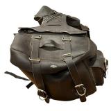 Milwaukee Leather SH57402ZB Black Medium Zip-Off PVC Throw Over Riveted Motorcycle Saddlebag