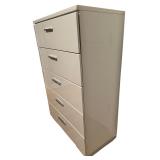 Felicity 5-Drawer Bedroom Chest, White High-Gloss Finish