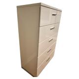 Felicity 5-Drawer Bedroom Chest, White High-Gloss Finish