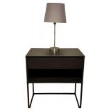 IKEA VIKHAMMER Nightstand*, Black; with Lamp
