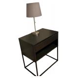 IKEA VIKHAMMER Nightstand*, Black; with Lamp