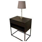 IKEA VIKHAMMER Nightstand*, Black; with Lamp