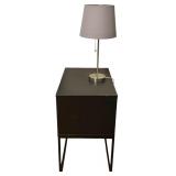 IKEA VIKHAMMER Nightstand*, Black; with Lamp