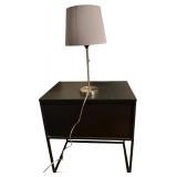 IKEA VIKHAMMER Nightstand*, Black; with Lamp