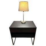 IKEA VIKHAMMER Nightstand*, Black; with Lamp