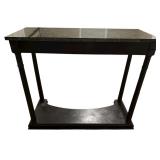 Bombay Company Neoclassical Empire Style Mahogany Marble Top Console Table with Decor Vase/Bottle