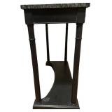 Bombay Company Neoclassical Empire Style Mahogany Marble Top Console Table with Decor Vase/Bottle