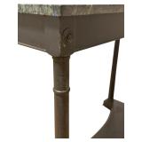 Bombay Company Neoclassical Empire Style Mahogany Marble Top Console Table with Decor Vase/Bottle