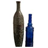 Bombay Company Neoclassical Empire Style Mahogany Marble Top Console Table with Decor Vase/Bottle